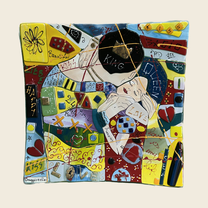 Pop Art The Kiss Square Plate