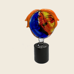 Cubist Head Sculpture – Orange