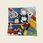 Pop Art Cartoon Square Plate – detail 2, handmade Murano glass