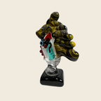 Cubist Head Sculpture – Woman, Brown Hair