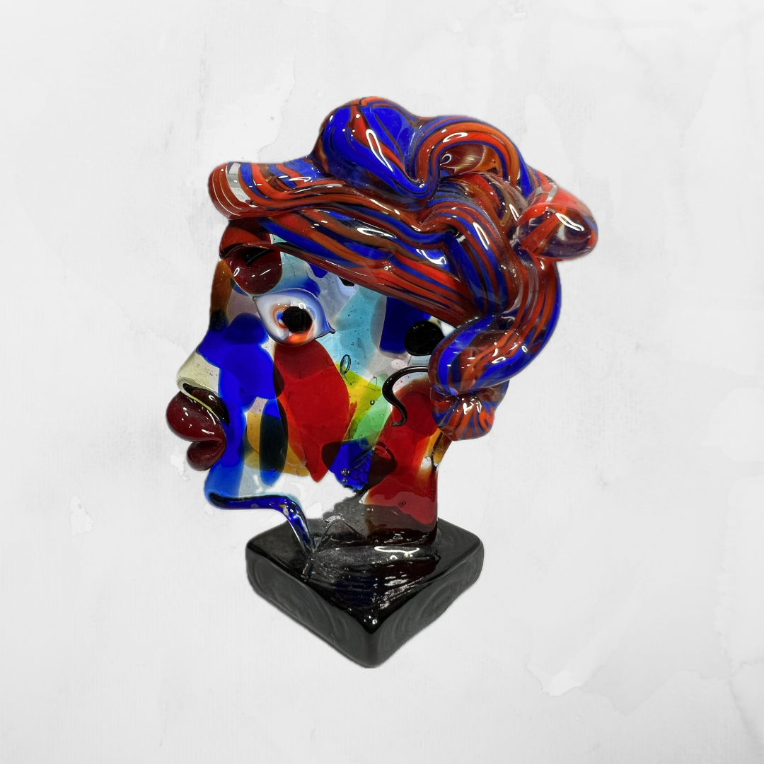 Sculpture - Picasso - Heads - Woman with red-blue hair