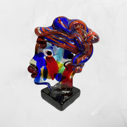 Scultura - Picasso - Teste - Donna con capelli rosso-blu