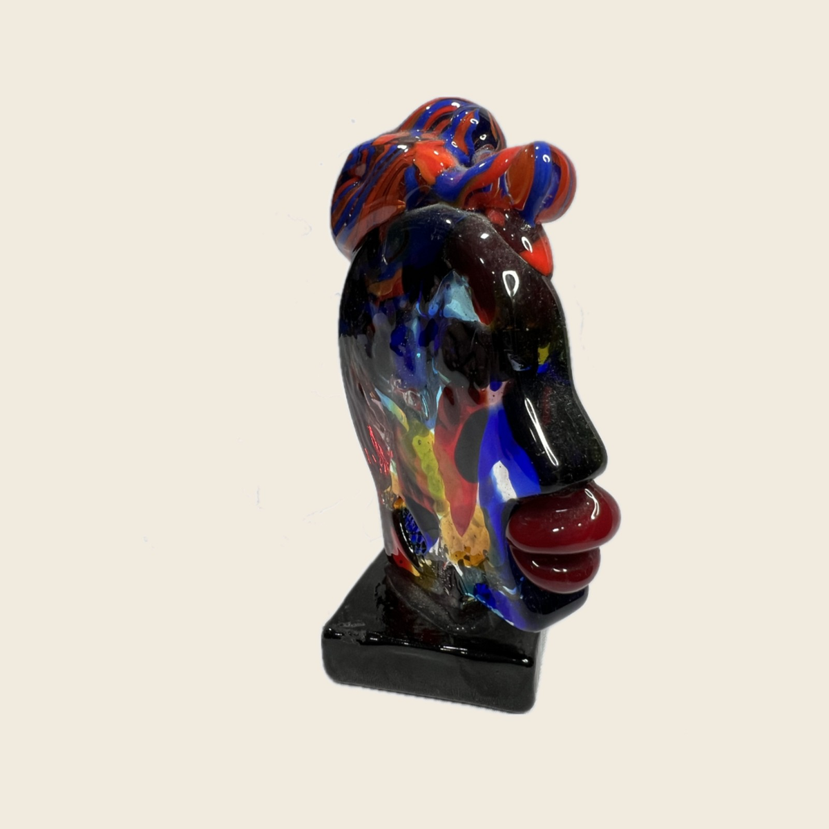 Scultura - Picasso - Teste - Donna con capelli rosso-blu