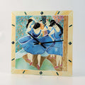 Degas Blue Dancers Clock – handmade glass, made in Italy
