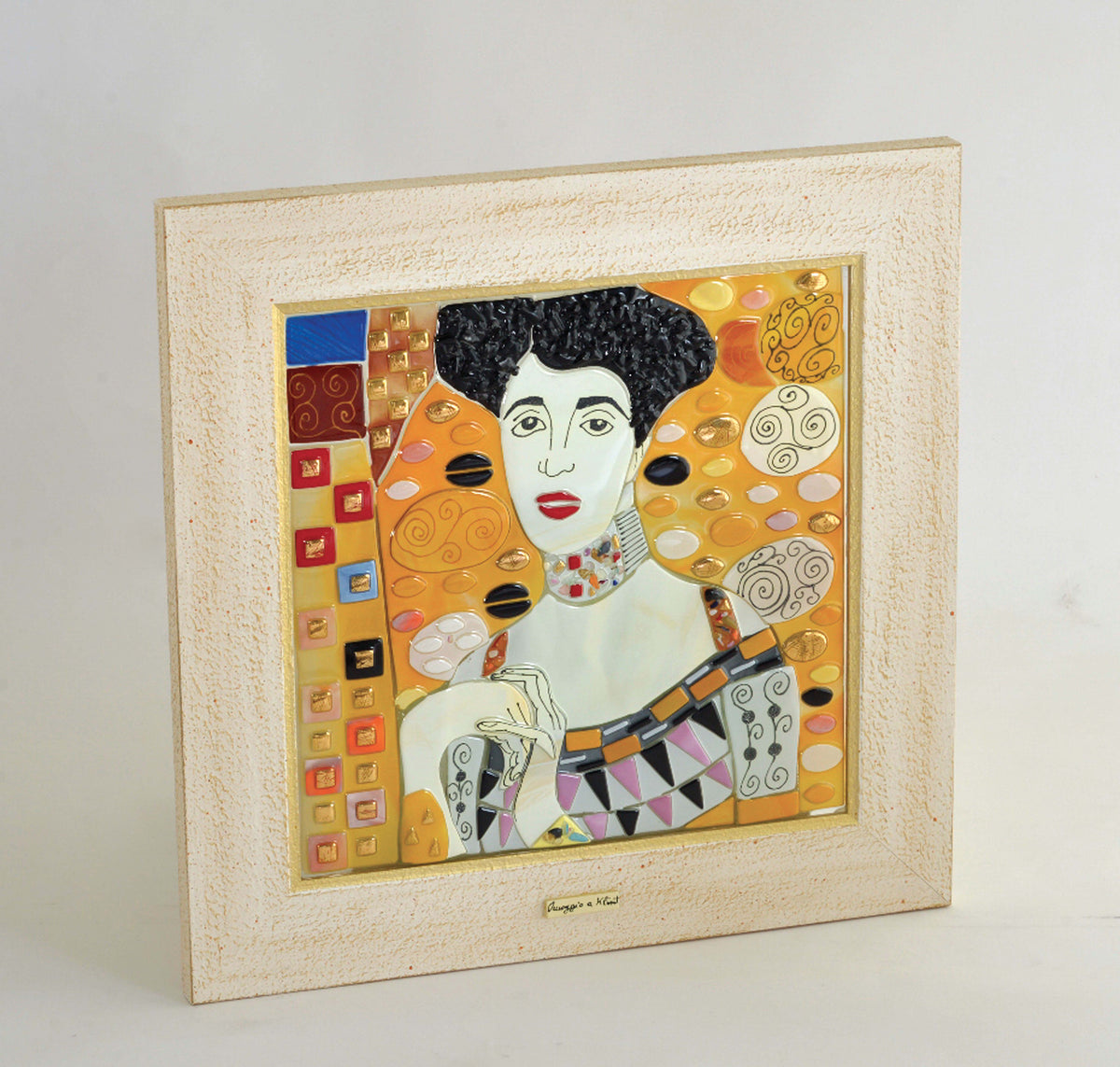 Klimt Adele's Portrait Painting – handmade glass, made in Italy