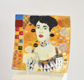 Klimt Adele's Portrait Square Plate – handmade glass, made in Italy