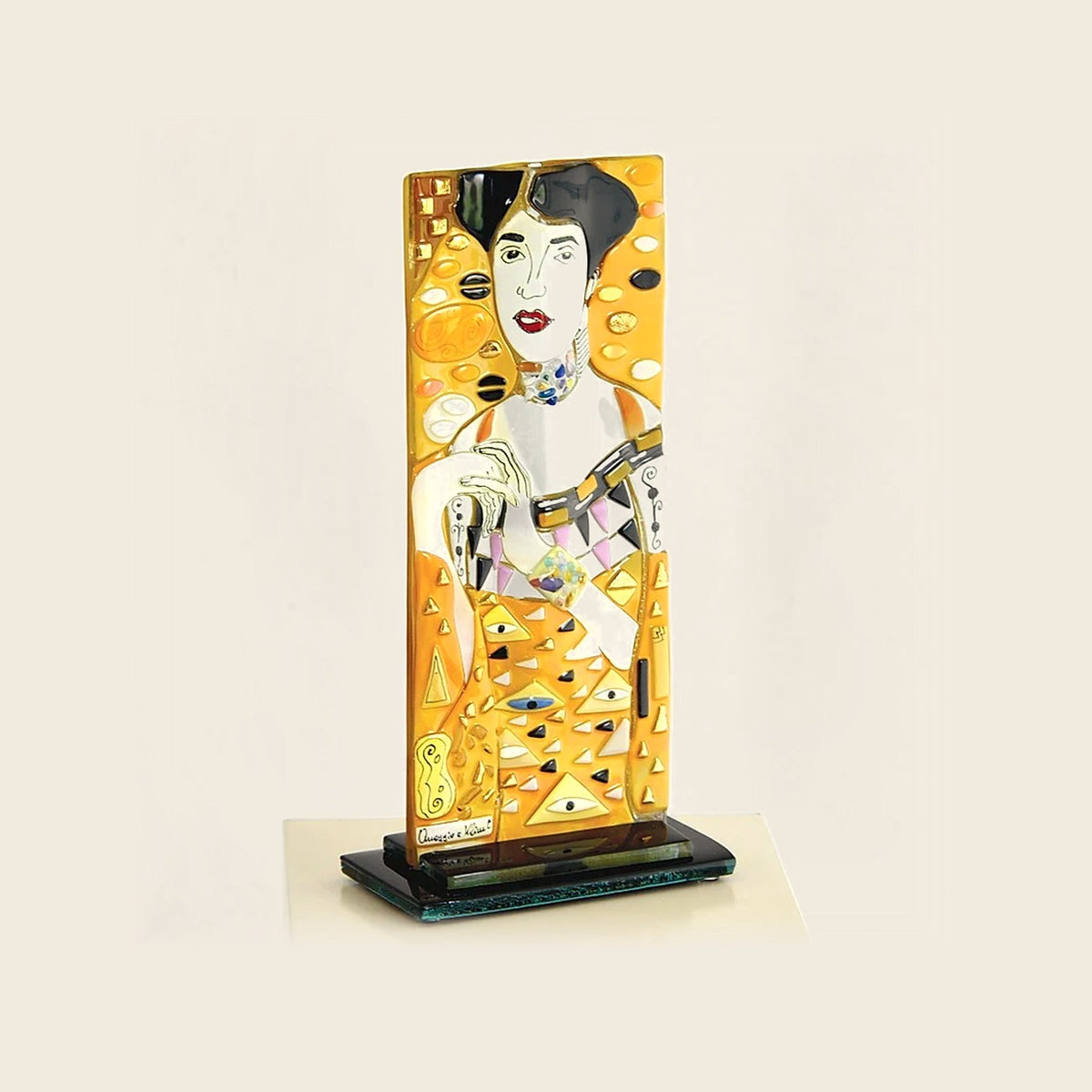 Klimt Adele's Portrait Murano glass vase