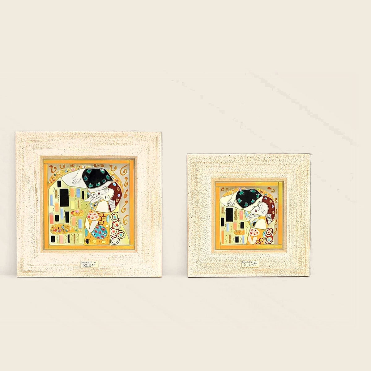Klimt The Kiss framed Murano glass panels