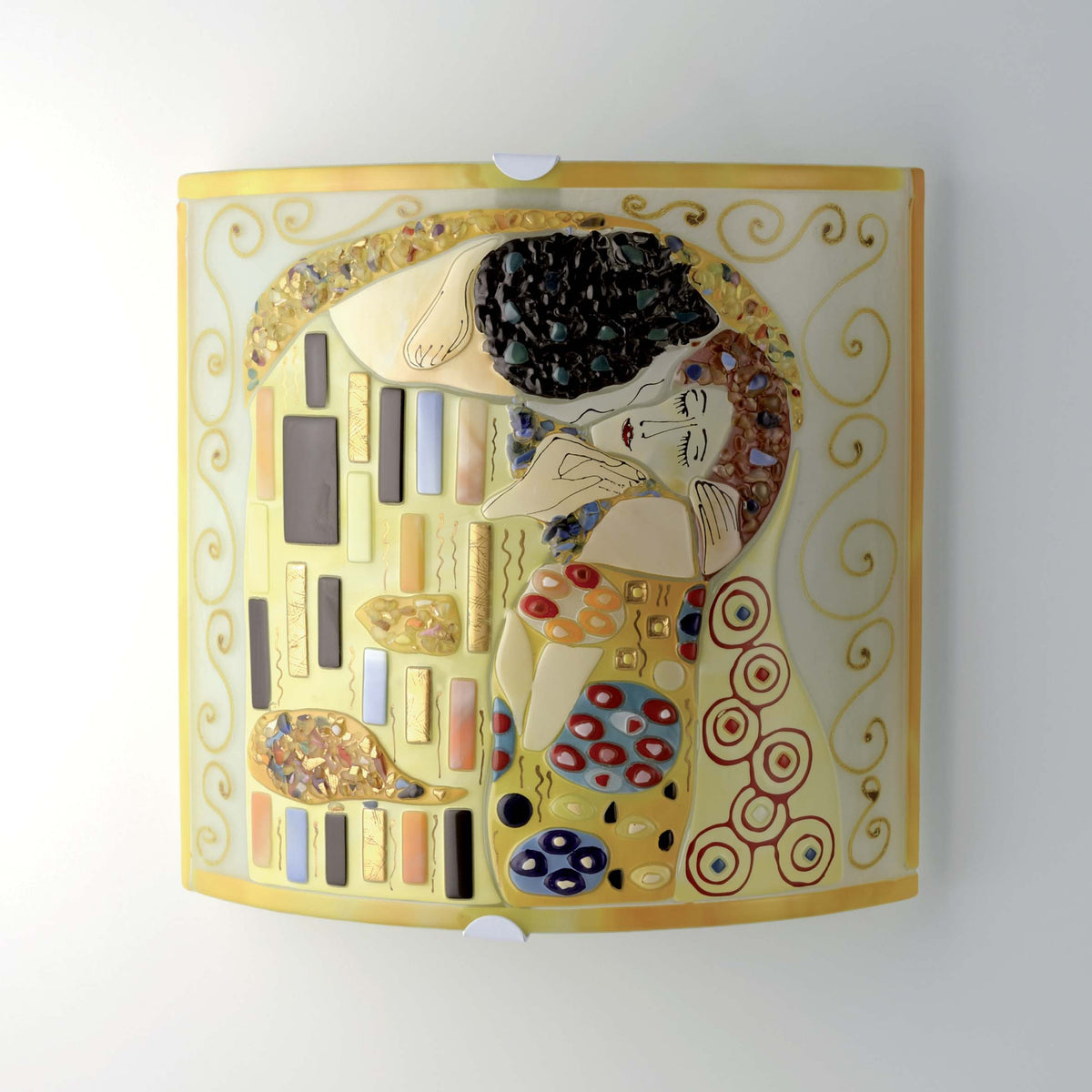 Klimt The Kiss Wall Lamp – handmade glass, made in Italy