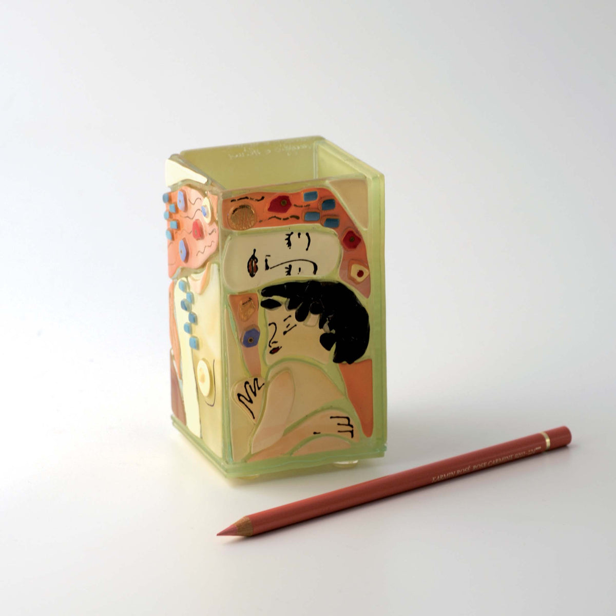 Klimt The Three Ages of Woman Pen Holder – handmade glass, made in Italy