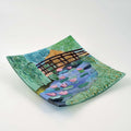 Monet The Bridge Square Plate – handmade glass, made in Italy