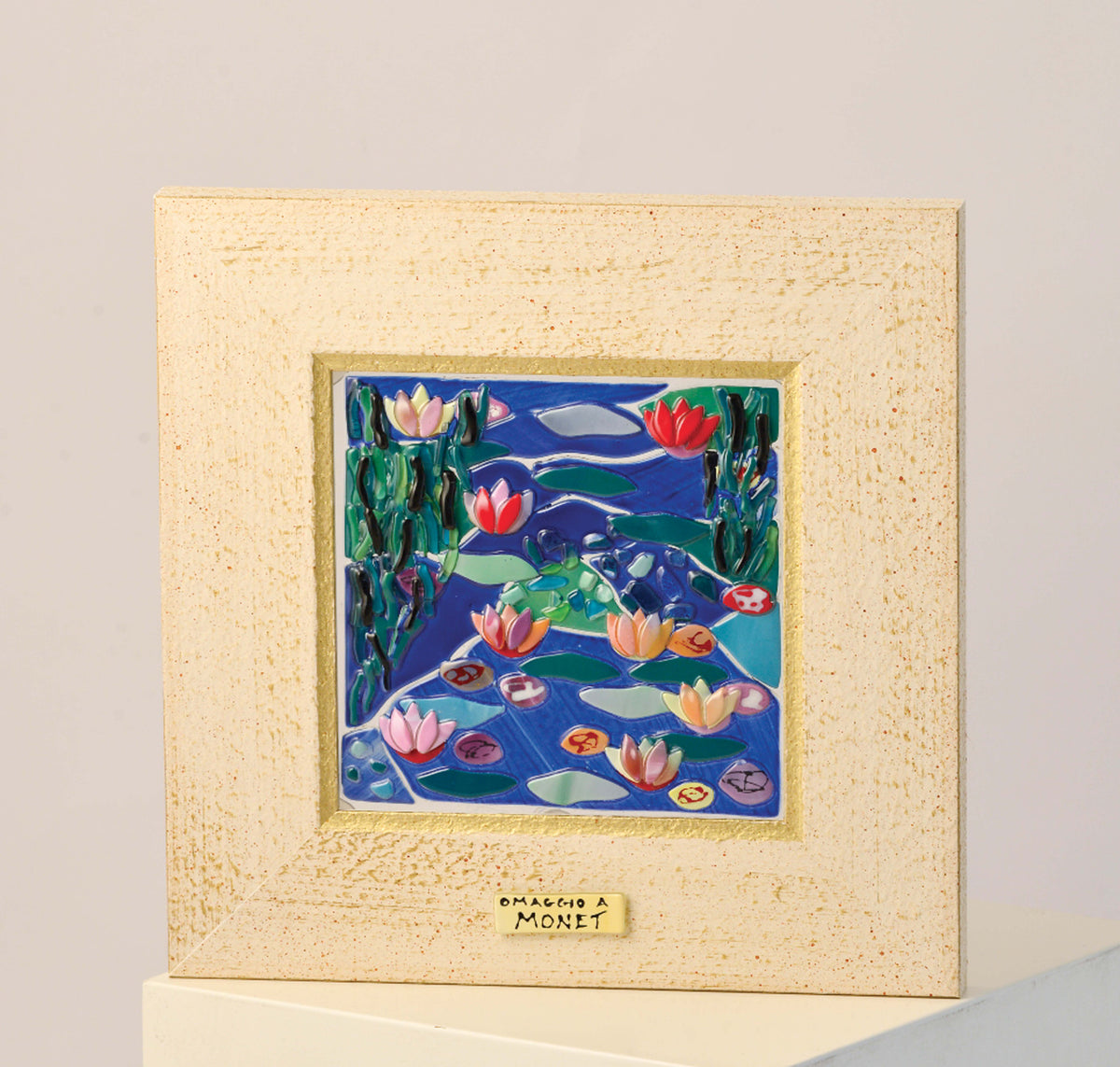 Monet Water Lilies Painting – handmade glass, made in Italy