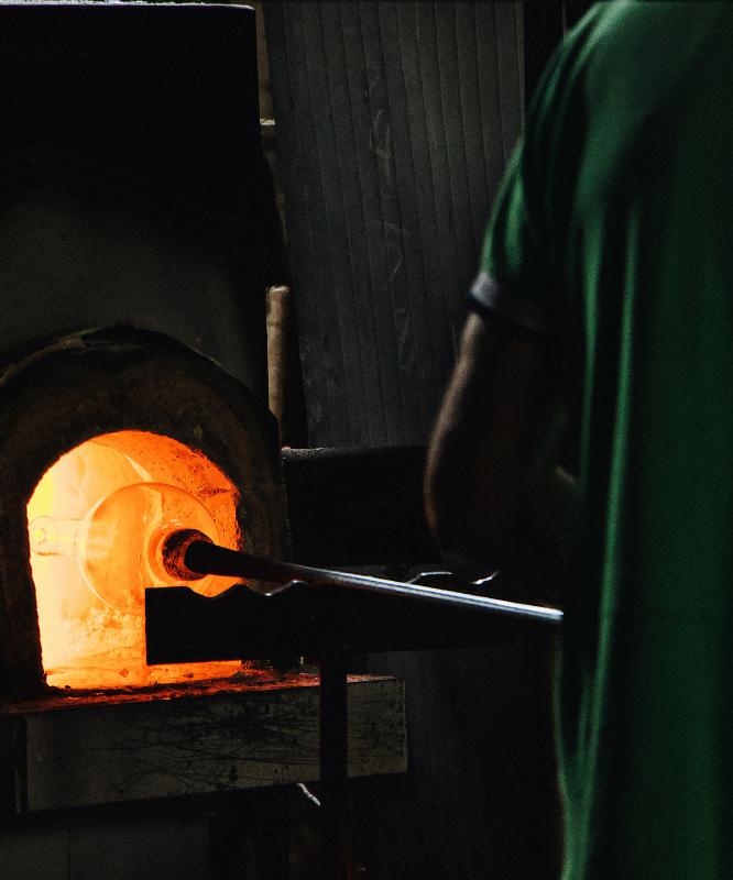 The furnace in a Murano glass workshop