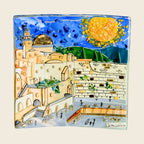 View of Jerusalem Square Plate – handmade Murano glass, made in Italy