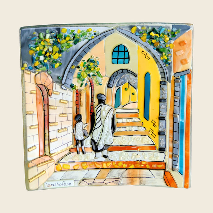 Jerusalem Father and Son Square Plate