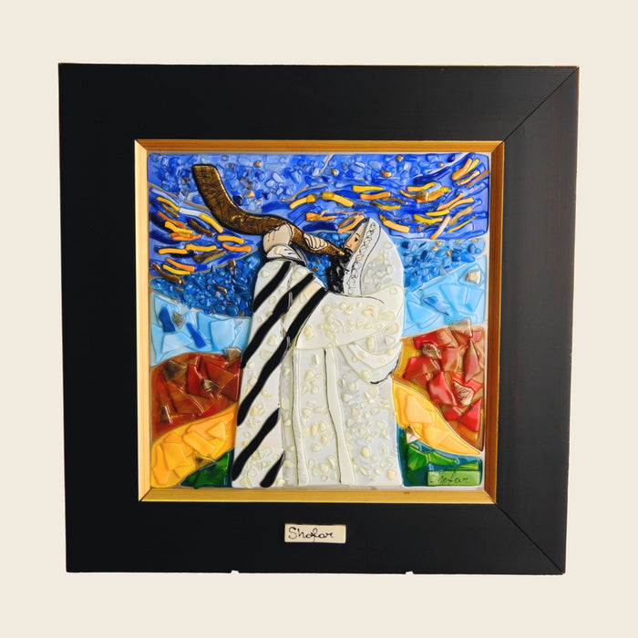 Jerusalem Rabbi with Shofar Painting
