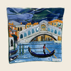 Venice Rialto Bridge Square Plate – handmade Murano glass, made in Italy