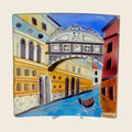 Venice Bridge of Sighs Square Plate – handmade Murano glass, made in Italy