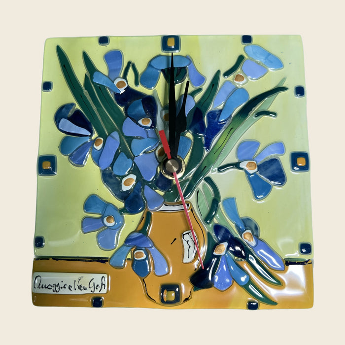 Van Gogh Irises Clock