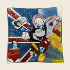 Pop Art Cartoon Square Plate – handmade Murano glass, made in Italy