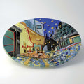 Van Gogh Café Terrace at Night Round Plate – handmade glass, made in Italy
