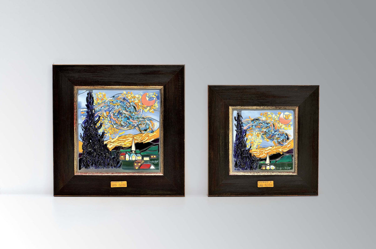 Van Gogh Starry Night Painting – handmade glass, made in Italy