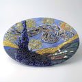 Van Gogh Starry Night Round Plate – handmade glass, made in Italy