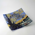 Van Gogh Starry Night Square Plate – handmade glass, made in Italy