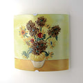 Van Gogh Sunflowers Wall Lamp – handmade glass, made in Italy