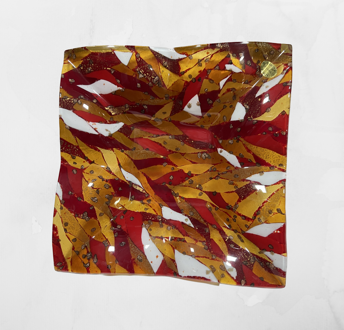 Centerpiece - Plates, pocket emptier - Lux - Red - Table-top "Handkerchief" - Murano Art Italy