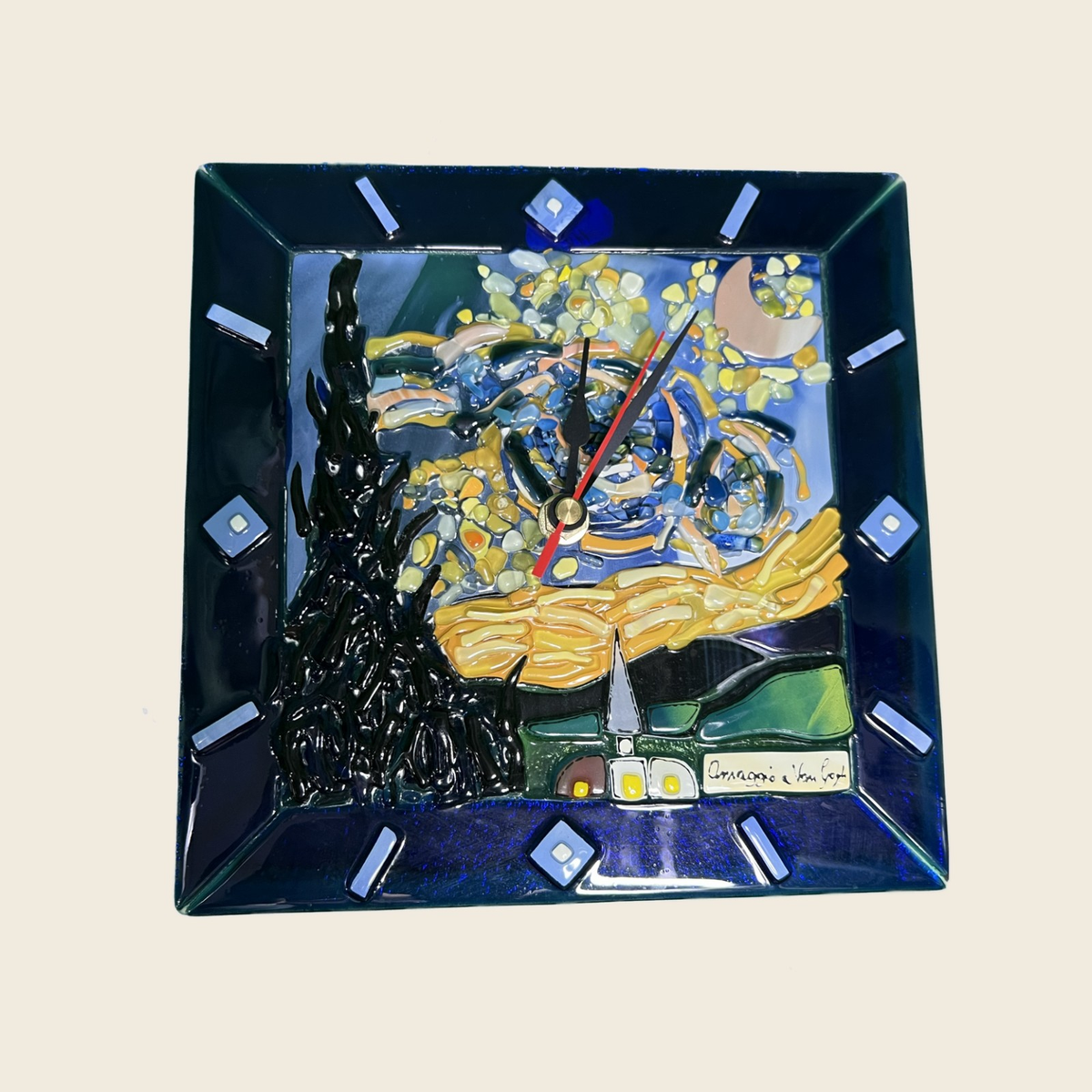 Van Gogh - The Starry night - Clock - Murano Art Italy