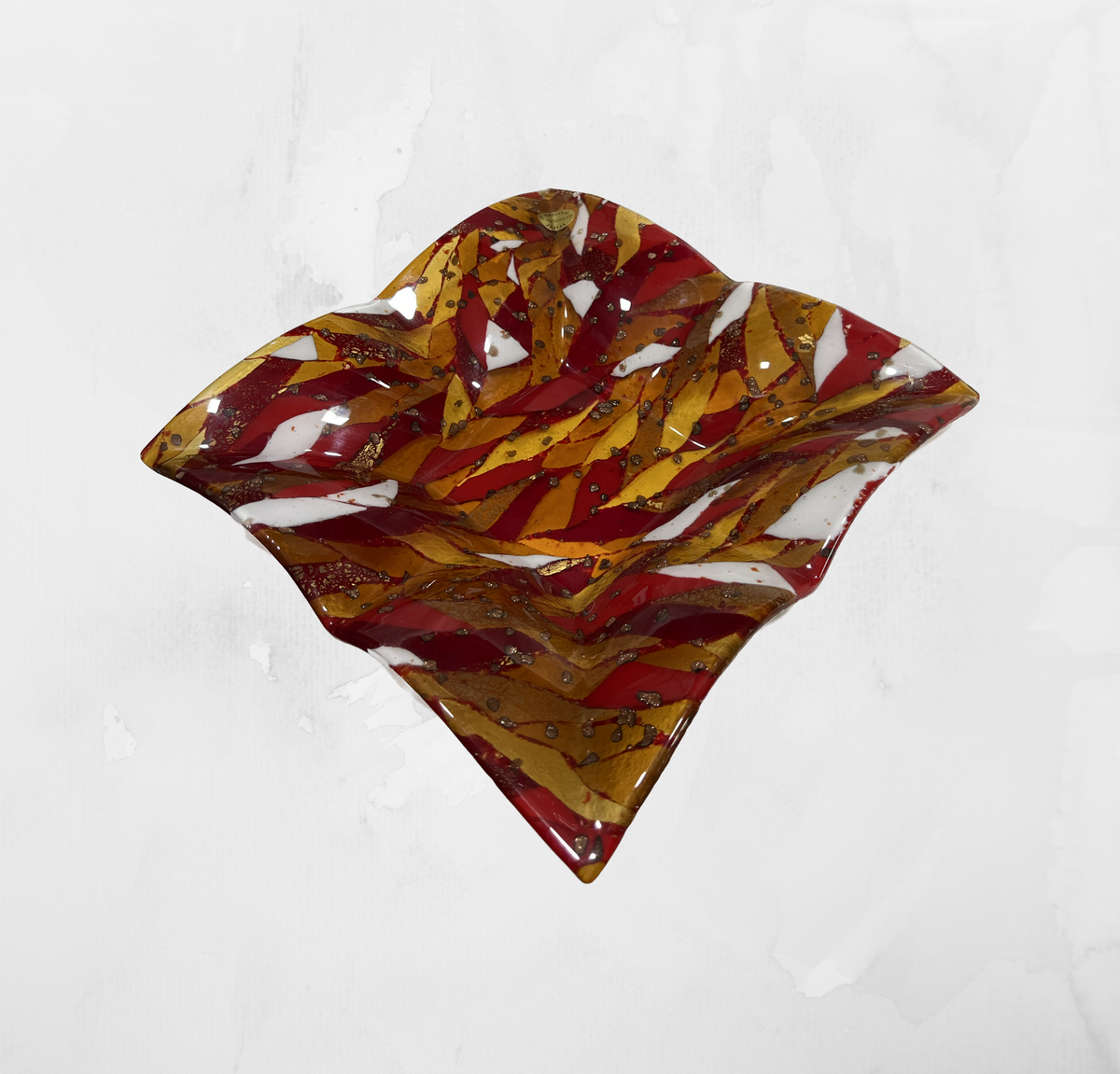 Centerpiece - Plates, pocket emptier - Lux - Red - Table-top "Handkerchief" - Murano Art Italy