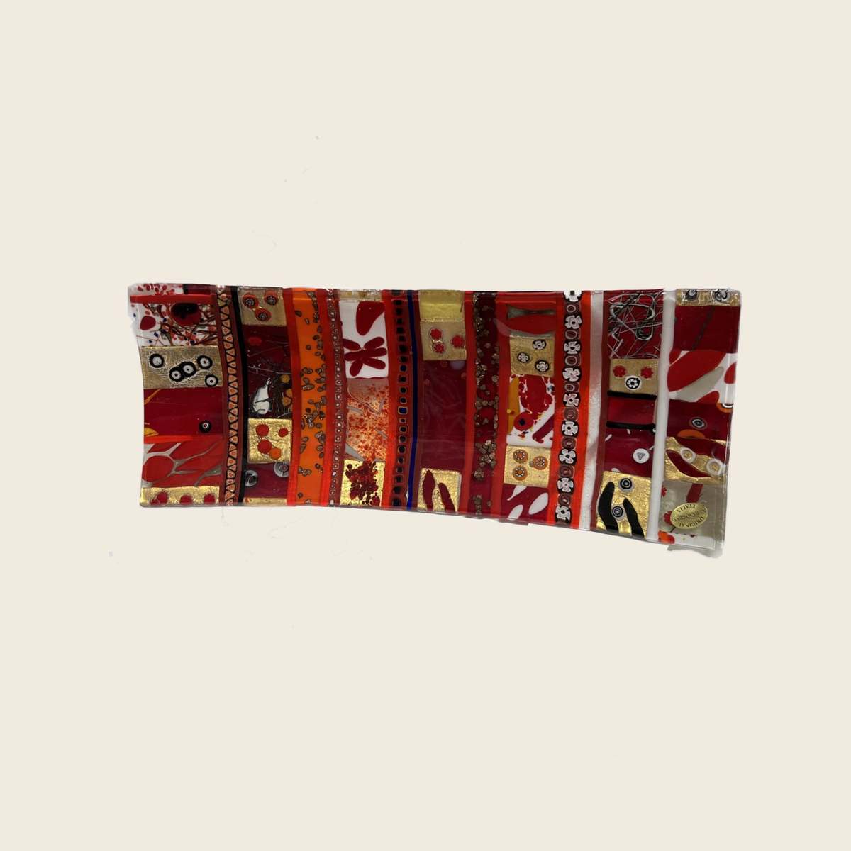 Centerpiece - Plates, pocket emptier - Ginevra - Red - Table-top "Gondola" - Murano Art Italy