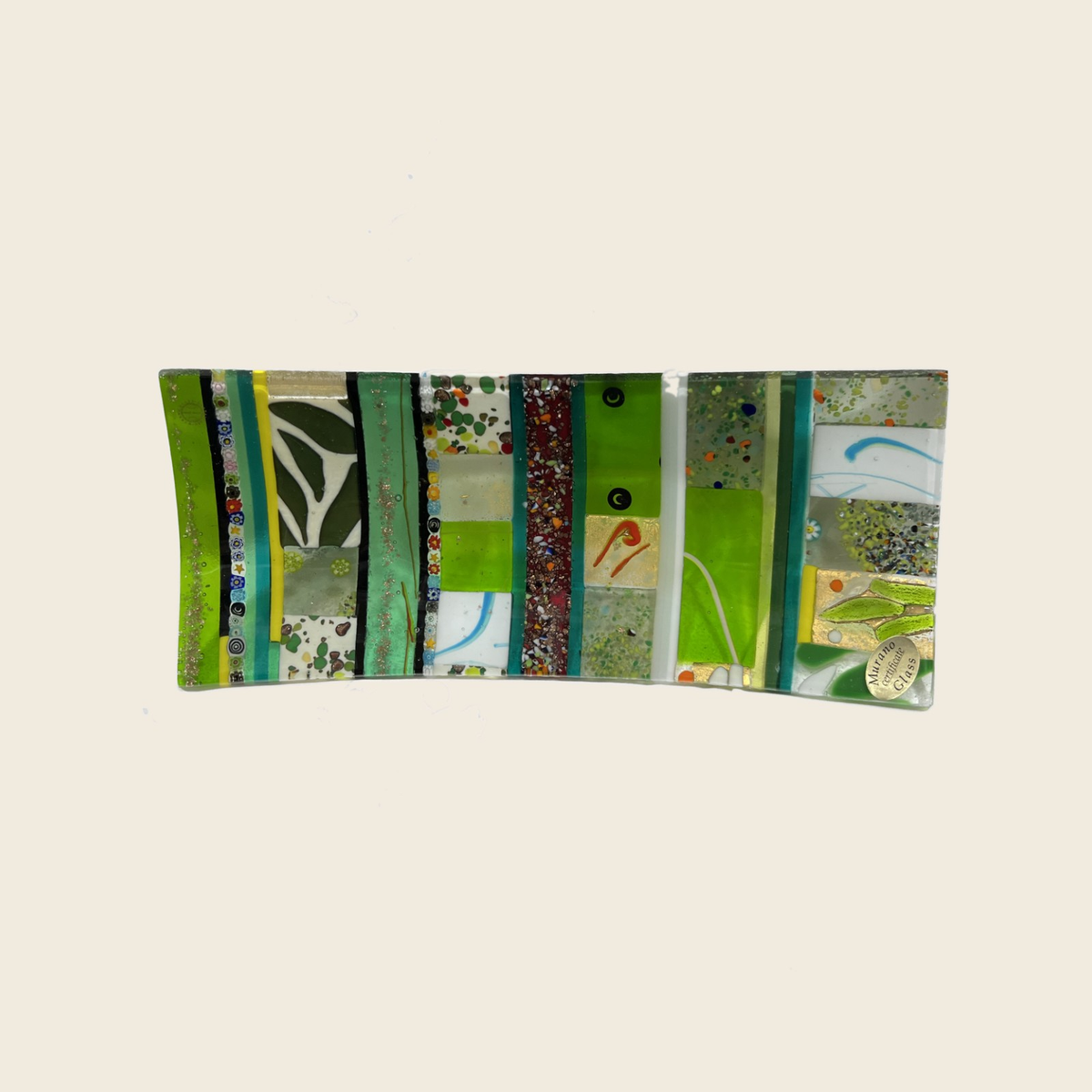 Centerpiece - Plates, pocket emptier - Ginevra - Green - Table-top "Gondola" - Murano Art Italy