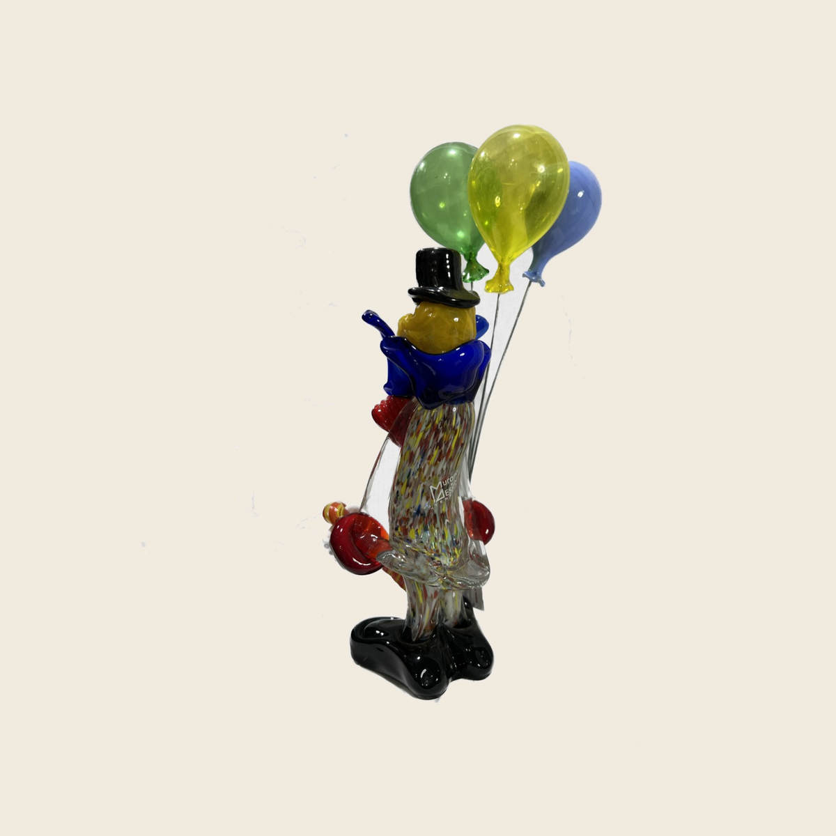 Sculpture - Figurines - Clown - Clown Classic with balloons (Stick 20 cm.) - Murano Art Italy
