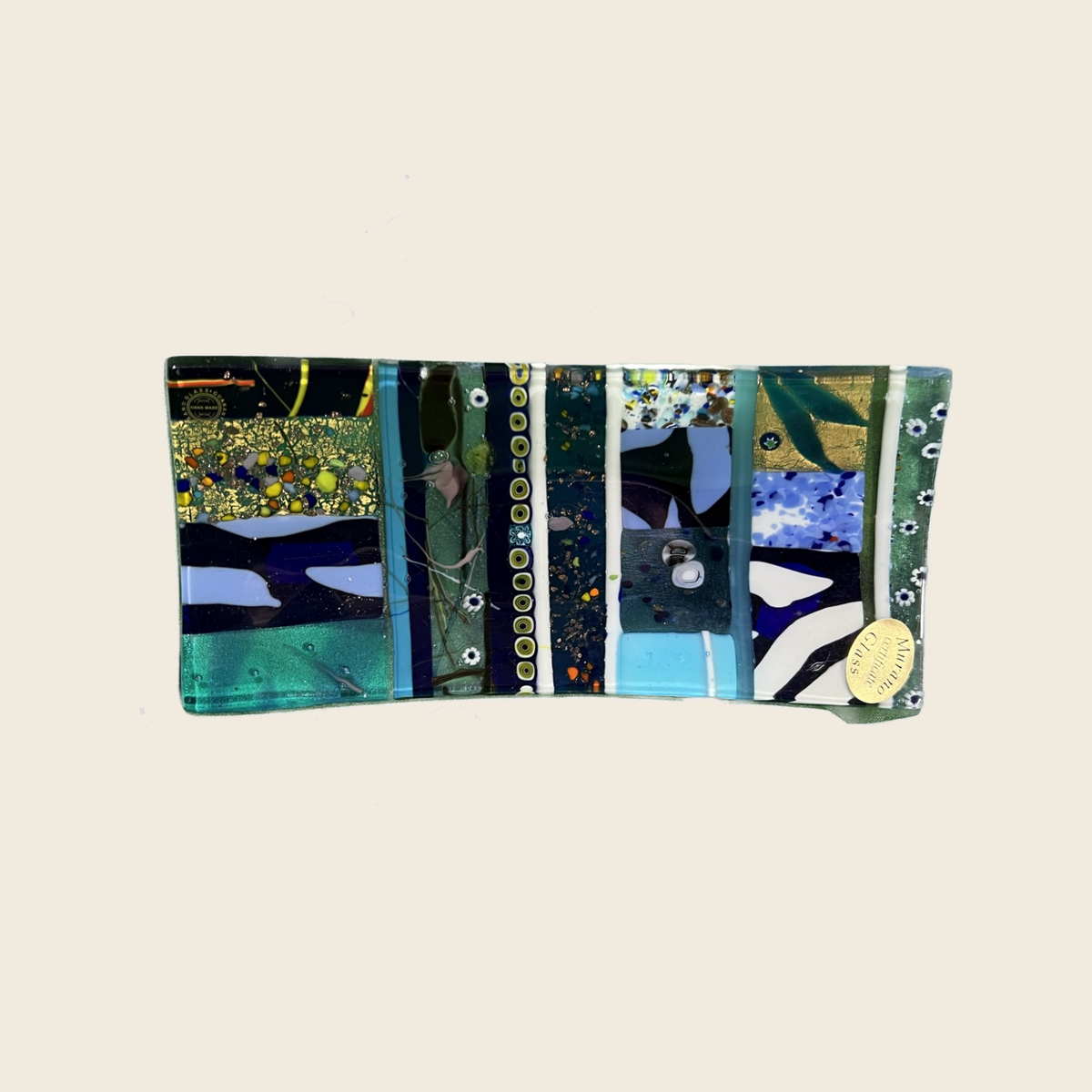 Centerpiece - Plates, pocket emptier - Ginevra - Blue - Table-top "Gondola" - Murano Art Italy