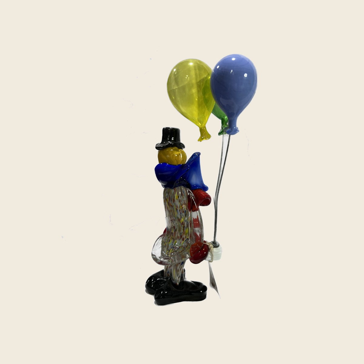 Sculpture - Figurines - Clown - Clown Classic with balloons (Stick 20 cm.) - Murano Art Italy