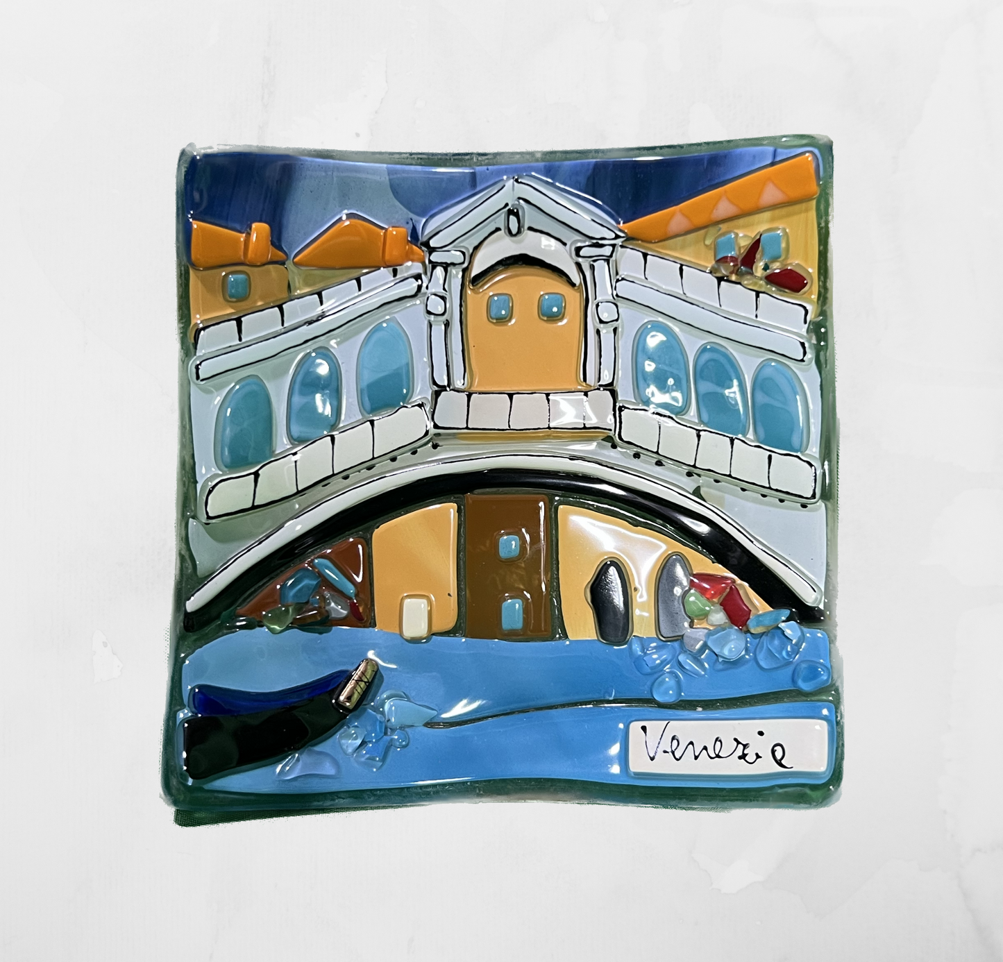 Landscapes - The Rialto Bridge Venice - Table-top square plate