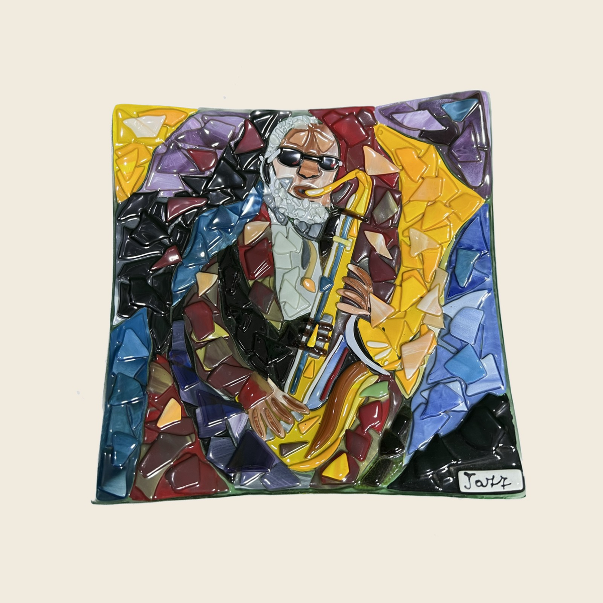 Pop-Art - Jazzer - Table-top square plate - Murano Art Italy