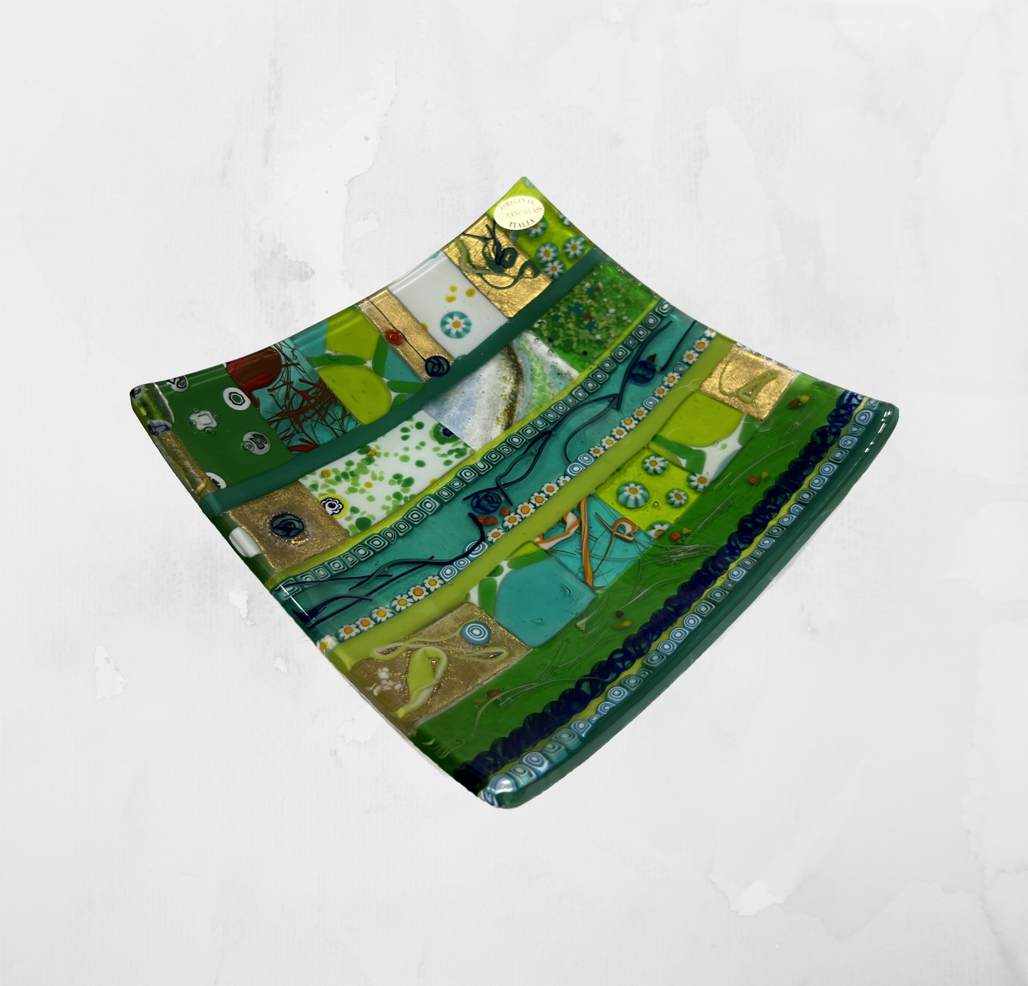 Centerpiece - Plates, pocket emptier - Ginevra - Green - Table-top square plate