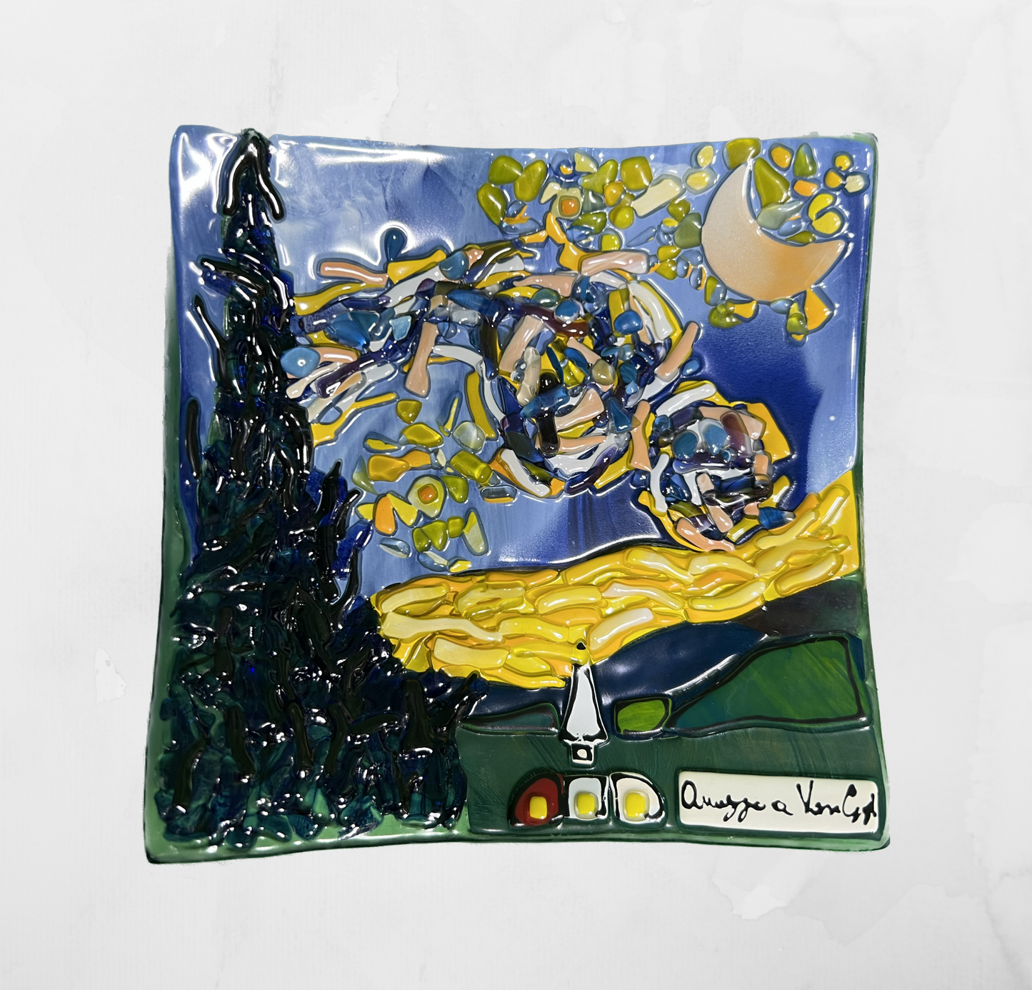 Van Gogh - The Starry night - Table top square plate