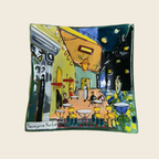 Van Gogh - The cafè terrace at night - Table-top square plate - Murano Art Italy