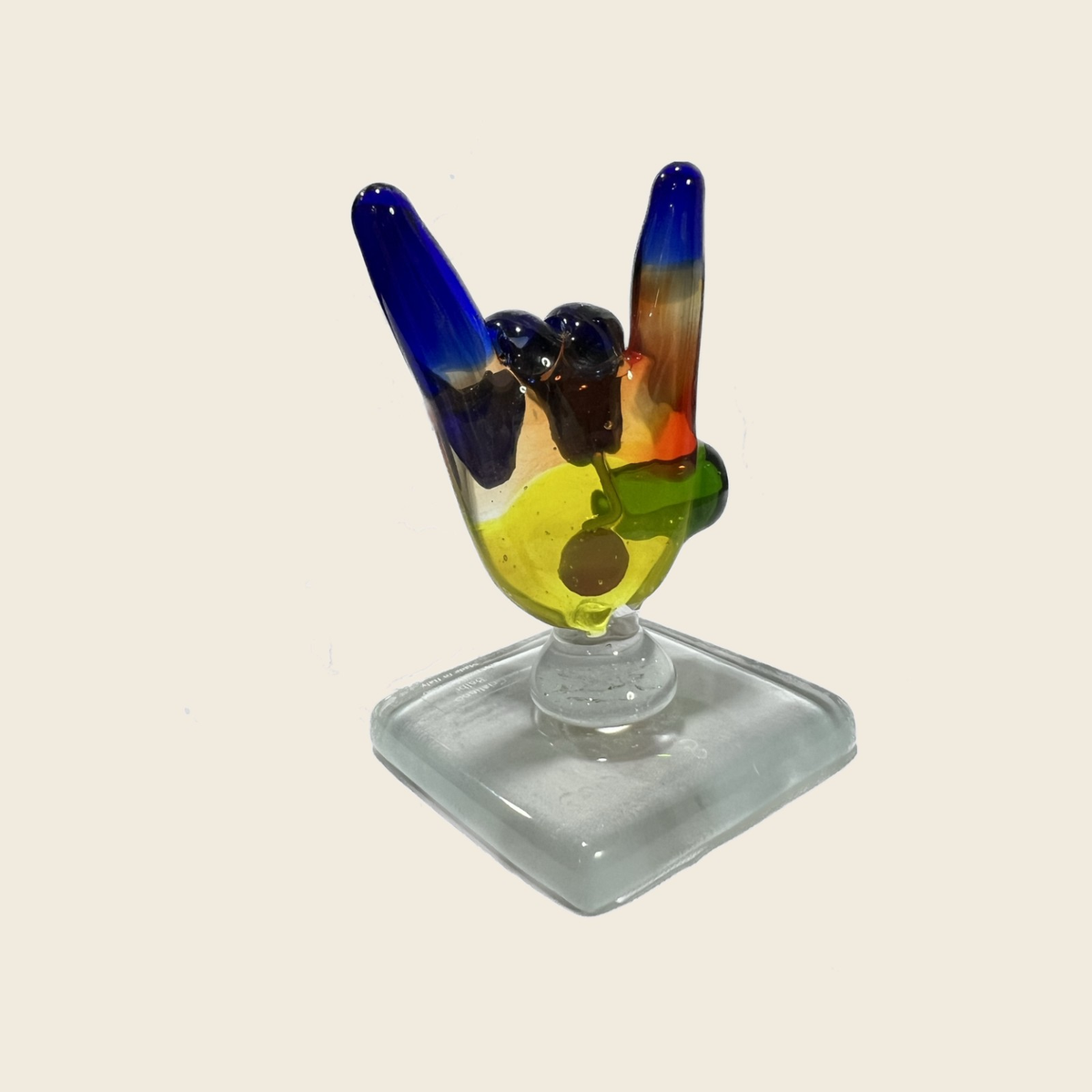 Sculpture - Picasso - Hands - Rock hand gesture - Murano Art Italy