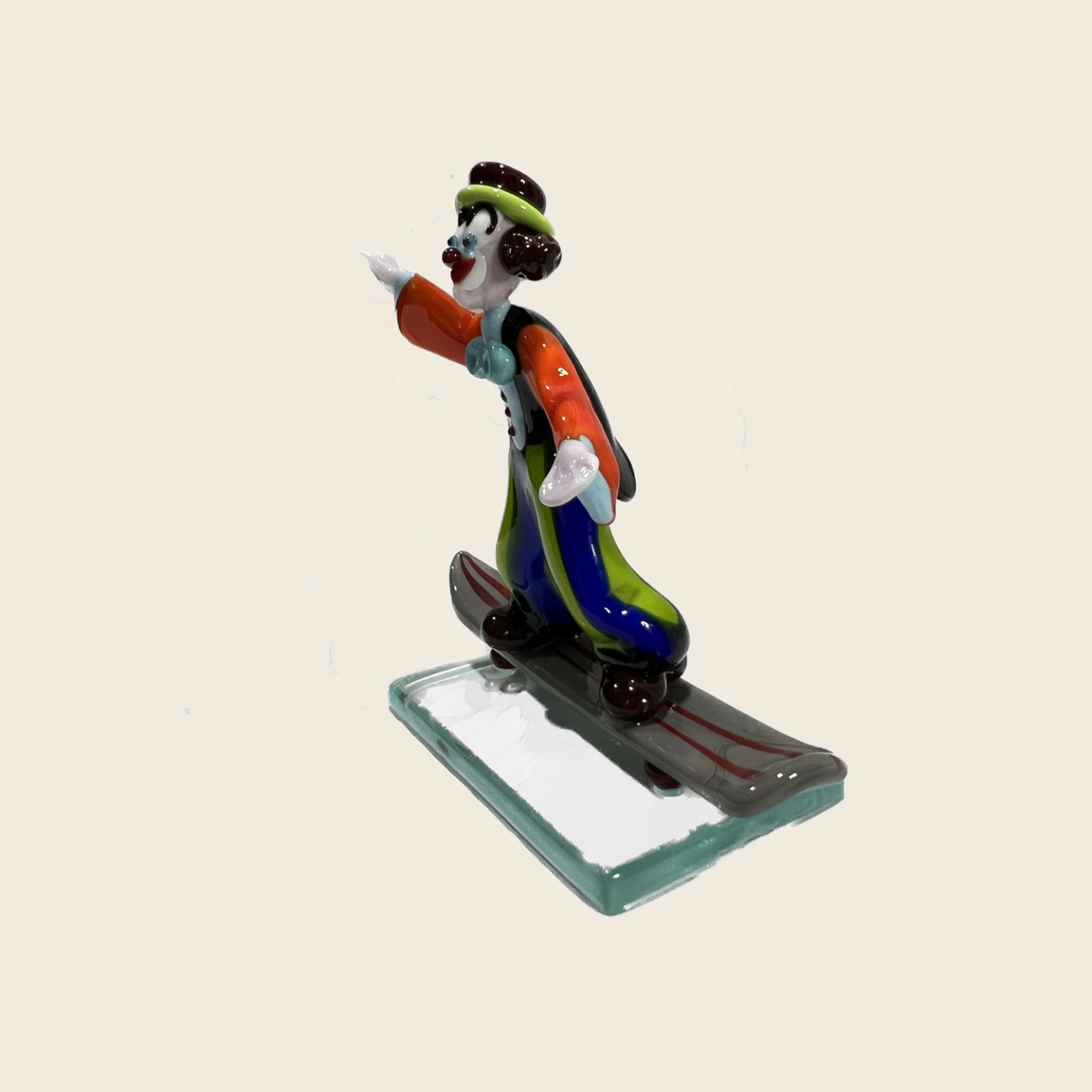 Sculpture - Figurines - Clown - Clown with skate - Murano Art Italy
