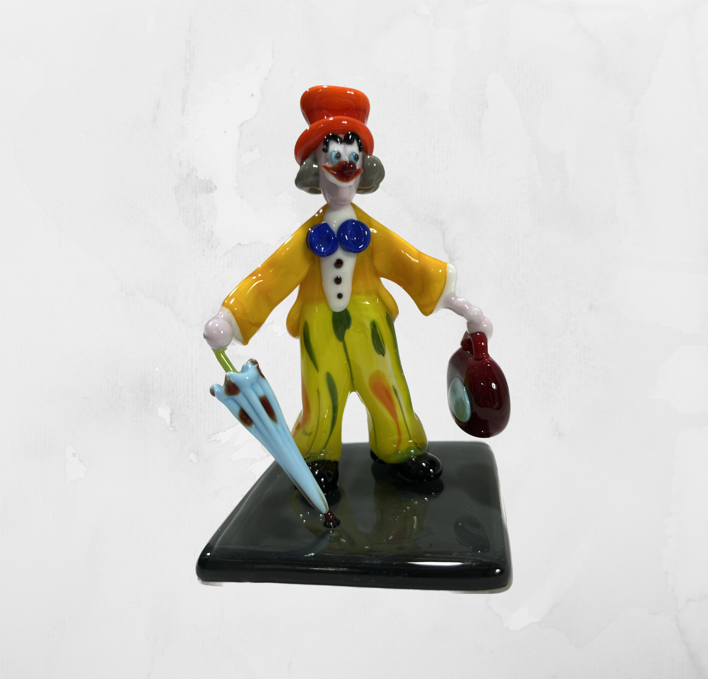 Sculpture - Figurines - Clown - Clown with closed blue umbrella