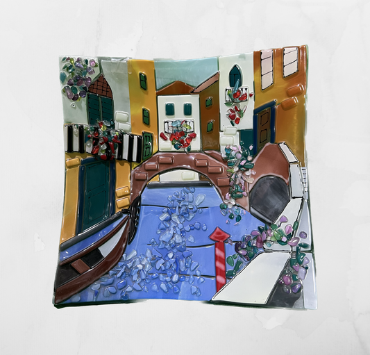 Landscapes - The canal of Venice - Table-top square plate