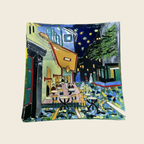 Van Gogh - The cafè terrace at night - Table-top square plate - Murano Art Italy