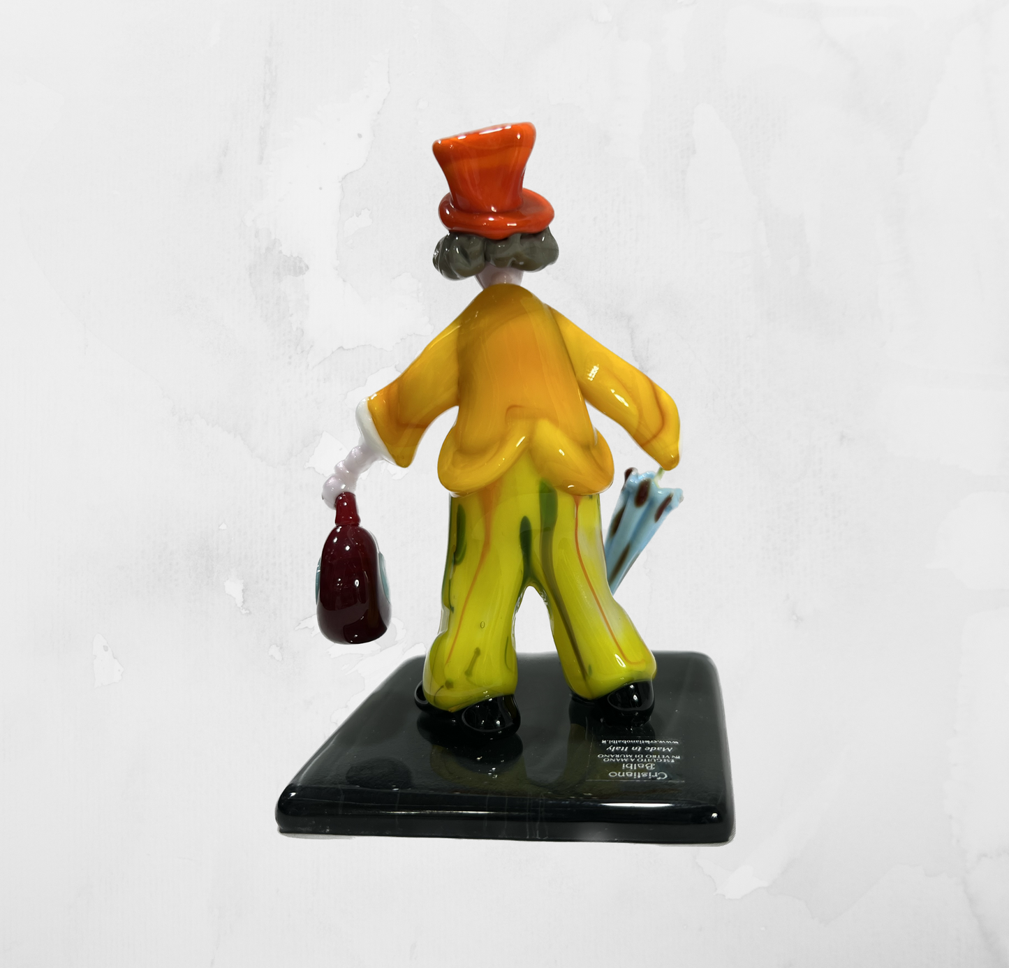 Sculpture - Figurines - Clown - Clown with closed blue umbrella