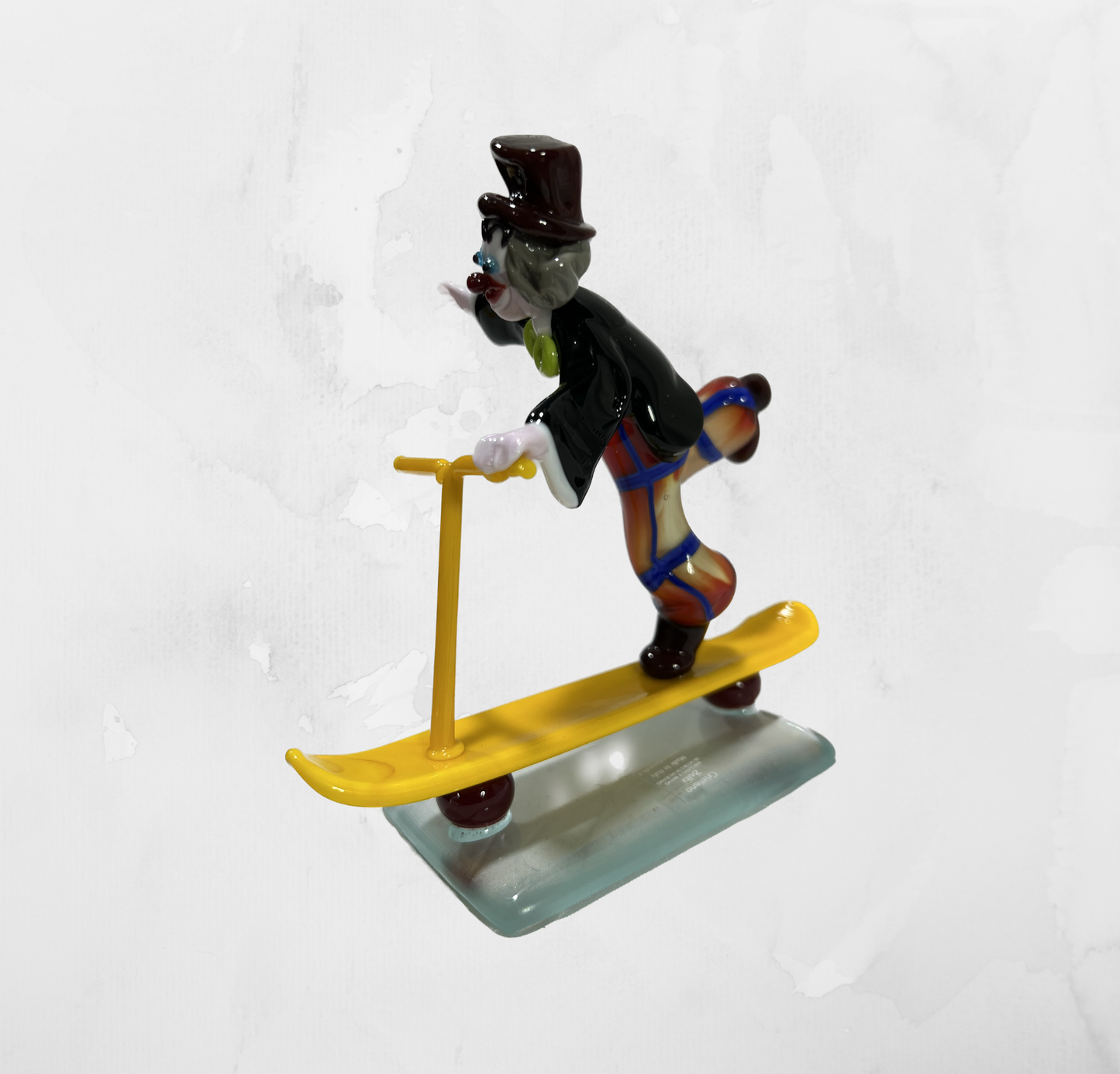 Sculpture - Figurines - Clown - Clown with scooter yellow