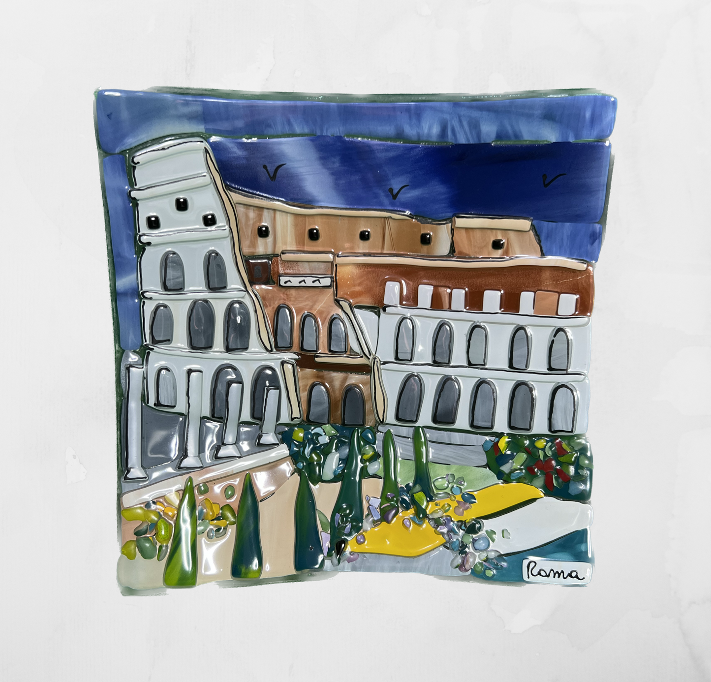 Landscapes - Rome/Colosseum - Table-top square plate